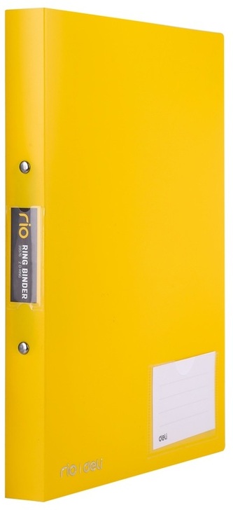 Segregator 2R Rio z kieszenią i miejscem do opisu PP żółty, Deli