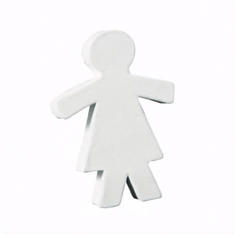 Sylwetka symbol kobiety 12 x 9 x 1.5 cm papier biały AC284, Decopatch