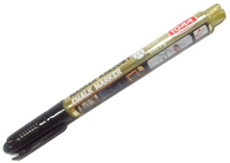 Marker kredowy z klipsem do czarnych tablic końc. 1.5 mm złoty 293-95, Toma