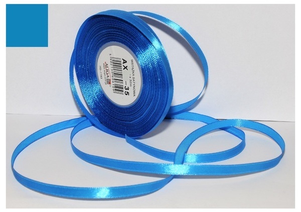 Wstążka satynowa niebieska 25 mm 32 mb. AX25-35, Aliga