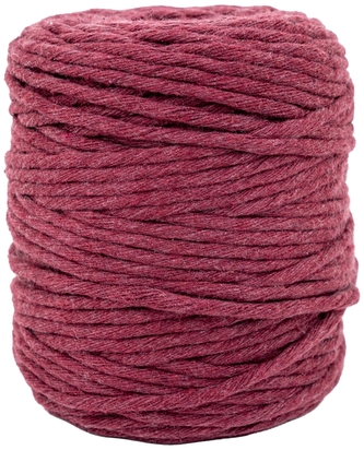 Sznurek bawełniany do makramy SBK-16 bordowy 5mm x 100m (splot 21 nitek), Aliga