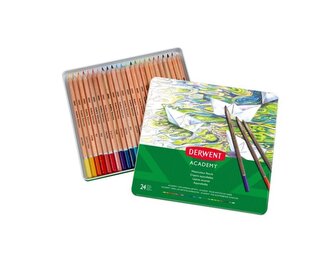 Kredki akwarelowe Academy 24 kol. pudełko metalowe 2301942, Derwent