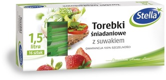 Torebki śniadaniowe z suwakiem 1,5L op. 16 szt., Stella