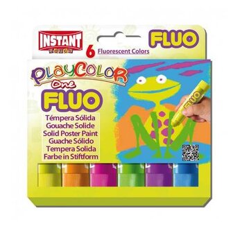 Farby w sztyfcie 6-kol. tempera Fluo PlayColor,  Instant