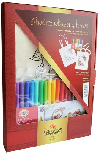 Zestaw prezentowy flamastry 7710/2AH 18-kol. i torba do pomalowania, Koh-I-Noor