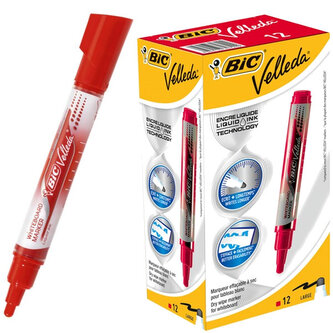 Marker suchościeralny okr.-końc. Velleda Liquid ink Tank czerw., BiC