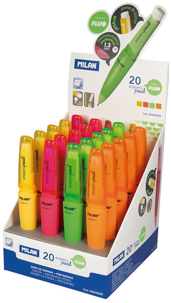 Ołówek automatyczny 1,3 z gumką Capsule fluo 18504920, Milan