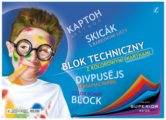 Blok techniczny kolor Superior A3 25 k., Kreska