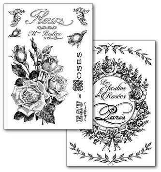 Transfer czarny A4 2szt. Ogród różany, Stamperia