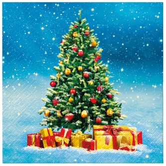 Serwetki 33x33cm Christmas Tree Gifts, Paw