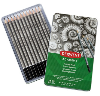 Ołówki kpl. 6B-5H 12 szt w pud-metal. 2301946 Academy, Derwent