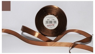 Wstążka satynowa szaro-brązowa 25 mm 32 mb. AX25-31, Aliga