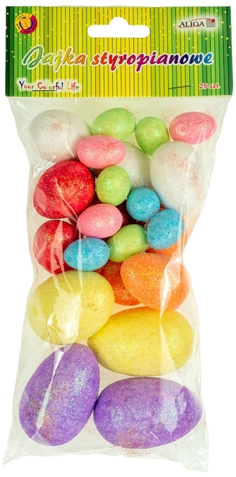 Jajka styropianowe WPJ-7477 brokatowe., Aliga