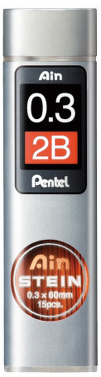 Grafity 0.3 mm 2B Ain Stein - fiolka 20 pręcików C273-2BO, Pentel