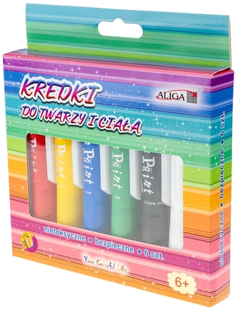 Kredki do twarzy i ciała 6-kol FCR-7086, Aliga