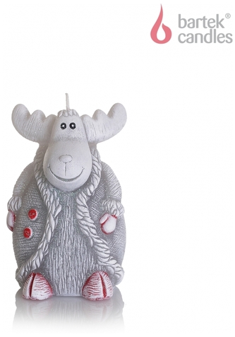 Świeca figurka Renifer 125 szaro-biały, Bartek Candles