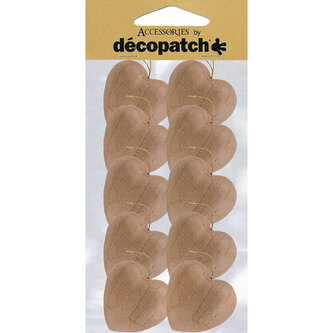 Serduszko do zawieszenia 4 x 4 x 2.5 cm - 10 szt. AC354, Decopatch