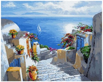 Numermoalowanie Classic 50x65  Schody do morza PC5065025, iPicasso