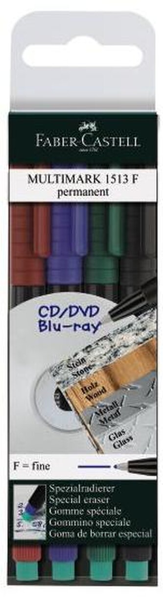 Foliopis OHP Plus F komplet 4kol., Faber-Castell