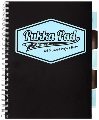 Kołonotes Project Book A4 100k 80g kratka Black & Blue Sky czarny, Pukka Pad