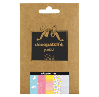 Papier do decoupage 5 ark. 30 x 40 cm kolekcja No. 19, Decopatch