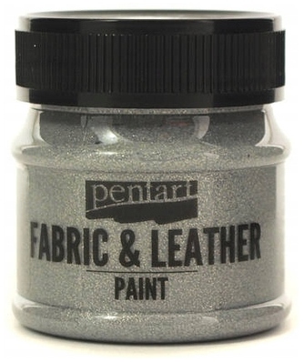 Farba do tkanin i skór 50ml brokatowe srebro, Pentart