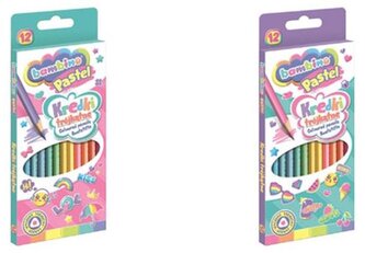 Kredki 12-kol. 18cm pastelowe trójkątne pud., Bambino