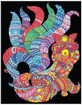 Kolorowanka welwetowa Kitsune Lis o 9 ogonach 47x35, Colorvelvet