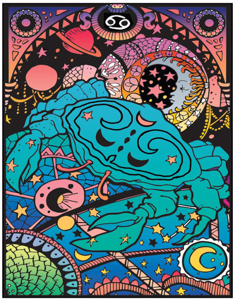 Kolorowanka welwetowa Zodiak Rak 29,7x21, Colorvelvet