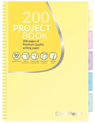 Kołonotes B5 200 k. Pastel żółty CoolPack, Patio