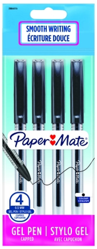 Długopis Jiffy gel 0,5 czarny 4szt..Paper Mate