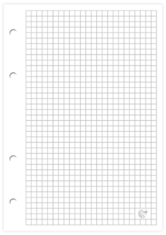 Wkład do segregatora A4 100 k. kratka biały klej., Interdruk
