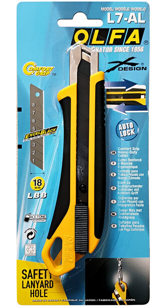 Nóż segmentowy 18 mm L7 z blokadą automatyczną L7-AL, OLFA