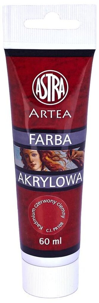 Farba akrylowa Artea kadmium czerwony ciemny tuba 60ml, Astra