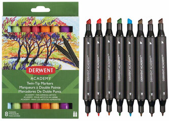 Markery dwustronne 8 kol. Academy 98208, Derwent