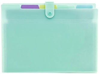 Teczka harmonijkowa A4 PP 5 przegródek pastel zielony, Biurfol