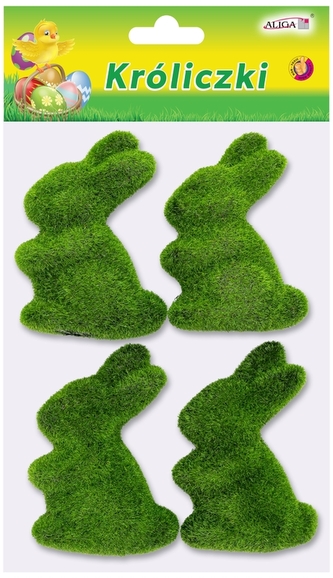 Króliczki flokowane wys. 8cm, op. 4 szt. WPK-4758, Aliga
