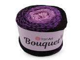 Bavlněná pletací příze Bouquet 250 g - 1 ks - 10 (724) černá fialová