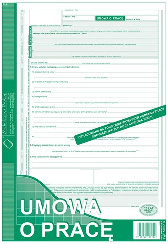Druk Umowa o pracę A4 500-1K (nowa), MiP