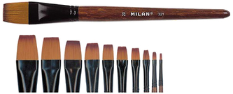 Pędzle syntetyczne płaskie nr 12 seria 321, Milan