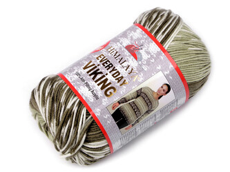 Pletací příze Everyday Viking samovzorovací 100 g - 1 ks - 12 (70507) zelená khaki