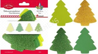 Piankowe choinki 106x119mm. 8 sztuk