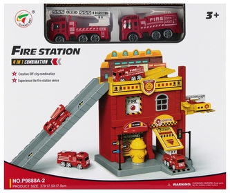 Parking. Straż pożarna z akcesoriami. 28x24x9