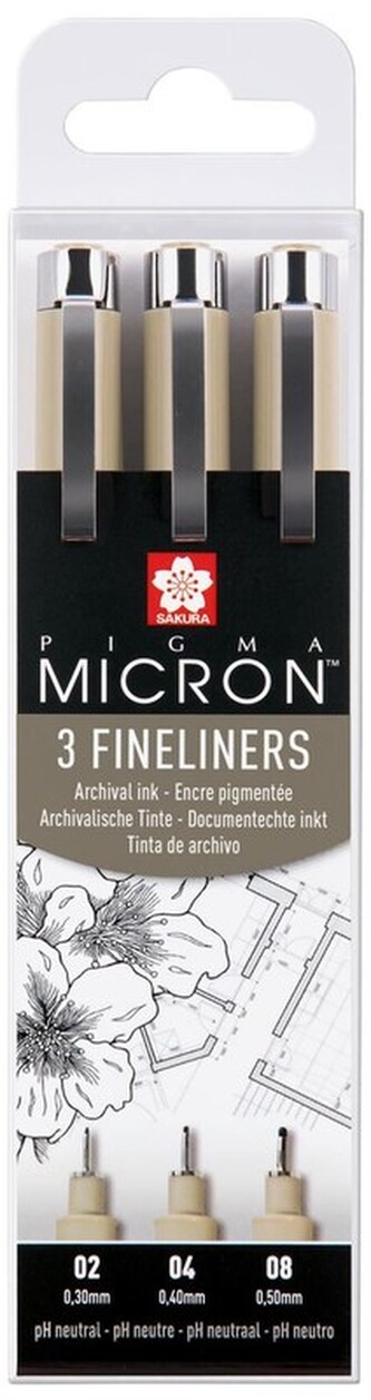 Cienkopisy 3-kol. Pigma Micron 02-04-08