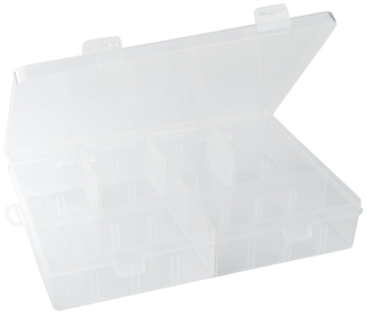 Pudełko plastikowe PUD-7710 organizer z 8 przegródkami, rozm.19,5x13x3,6cm, Aliga