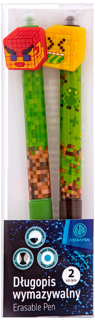 Długopis wymazywalny z ergonomicznym uchwytem 2 szt. PVC box - Unicorn, Astra