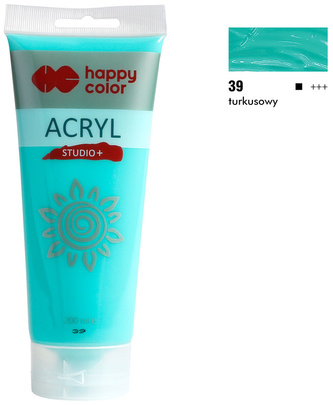 Farba akrylowa Studio 200ml, turkusowy, Happy Color