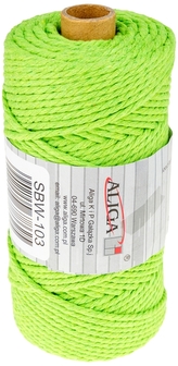 Sznurek bawełniany SBW-103 jasnozielony 3mm x 100m (splot 21 nitek), Aliga