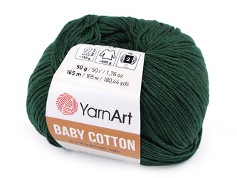 Pletací příze Baby Cotton 50 g - 1 ks - 24 (444) zelená tmavá