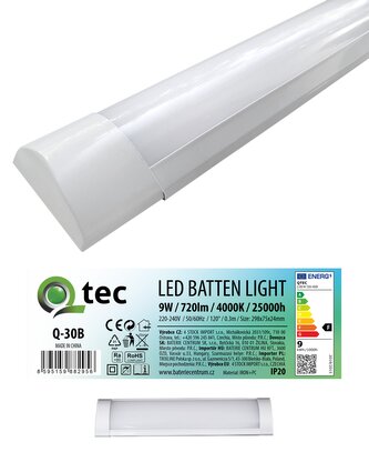 Q-30B 9W LED BATTEN LIGHT podlinkové světlo - bílé QTEC 30cm
